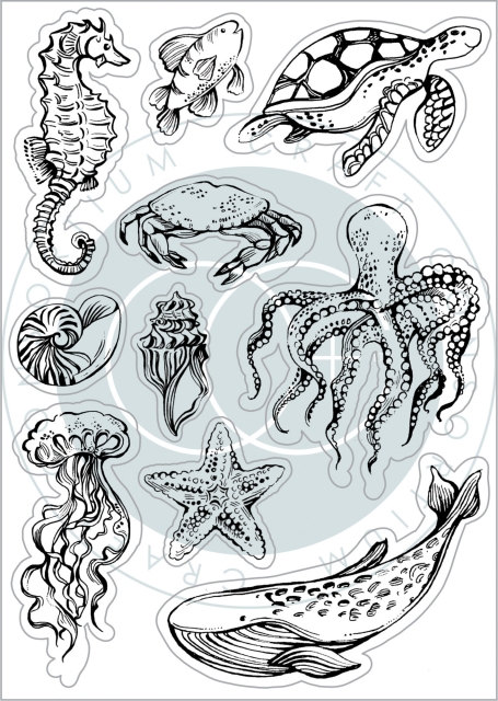 Craft Consortium Clear Stamp Transparenter Stempel Ocean Tale Sea Life