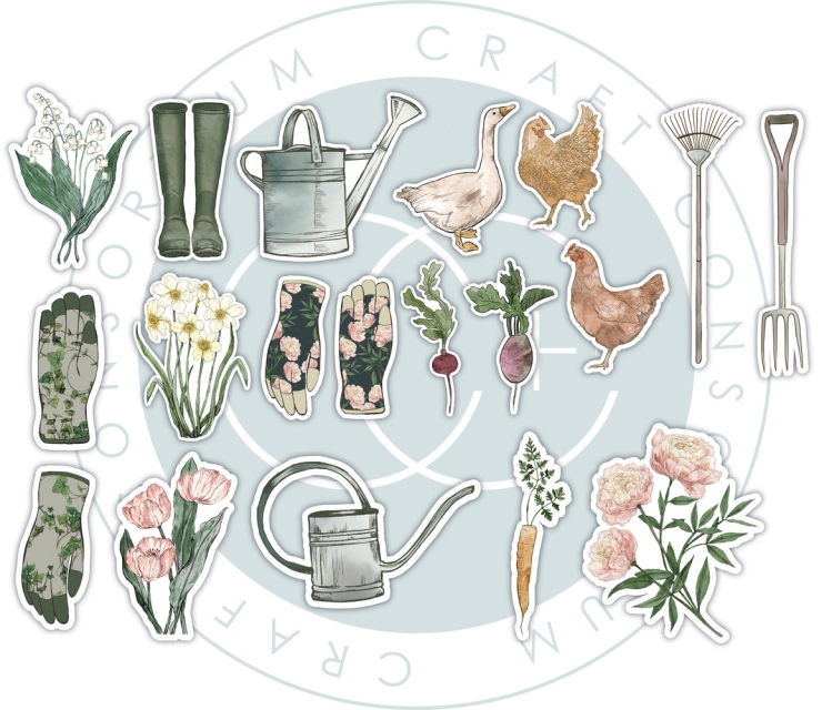 Craft Consortium Gardeners Delight Chipboard Ephemera
