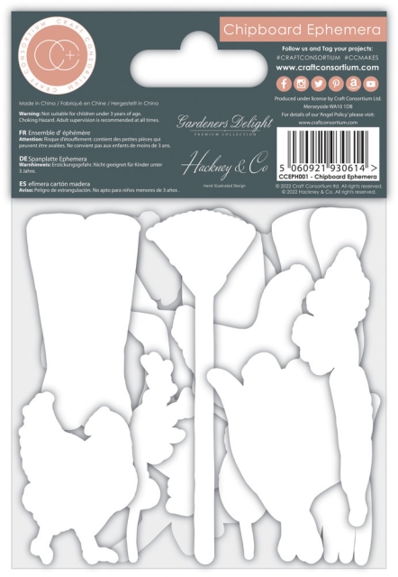 Craft Consortium Gardeners Delight Chipboard Ephemera