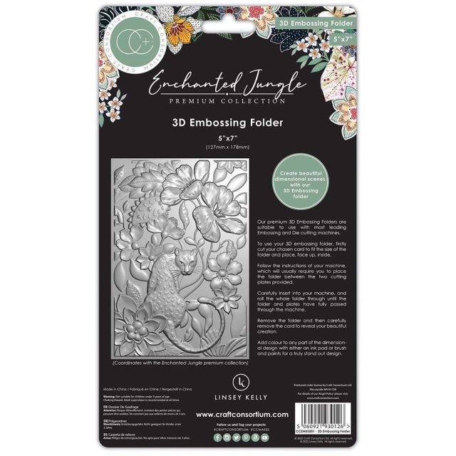 Craft Consortium 3D Embossing Folder Enchanted Jungle