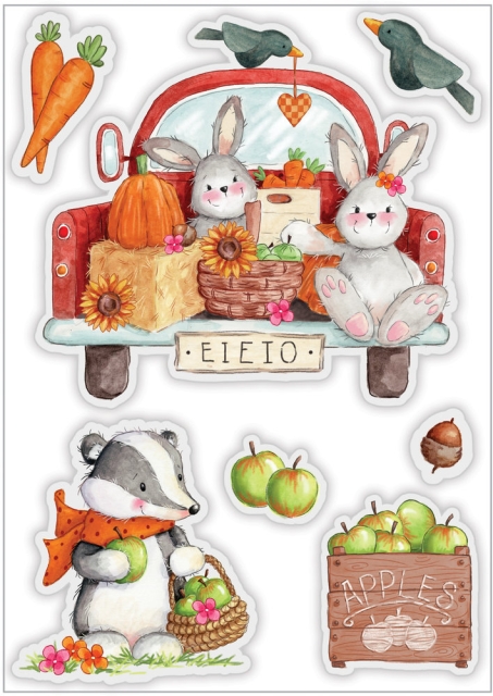 Craft Consortium Happy Harvest Clear Stamps Transparente Stempel Apples