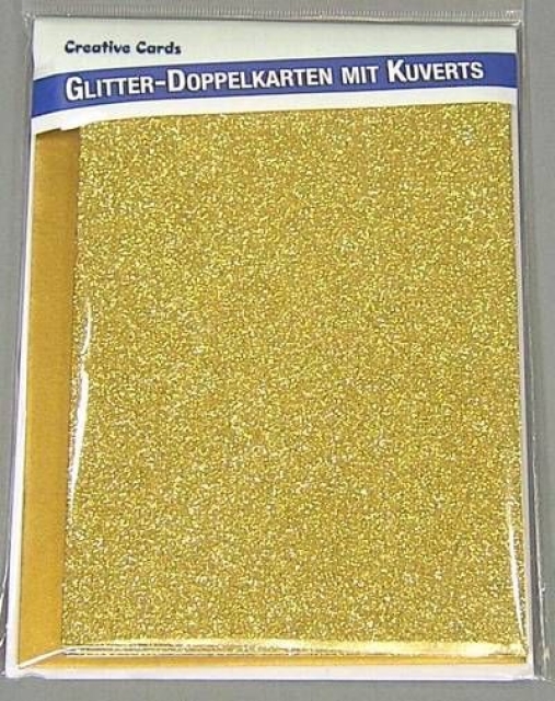 Glitter Doppelkarte Set A6 gold