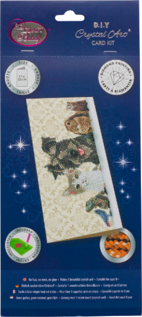 Craft Buddy CCK-11x22C6 Crystal Art Card Animal Family