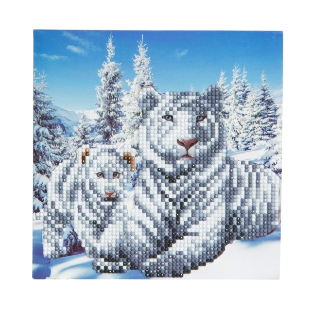 Craft Buddy CCK-A8 Crystal Card Kit Snowy White Tigers