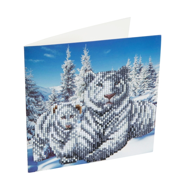 Craft Buddy CCK-A8 Crystal Card Kit Snowy White Tigers