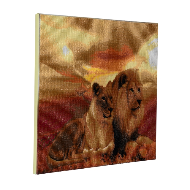 Craft Buddy CAK-A55 Framed Crystal Art Holzrahmen Lions of the Savannah