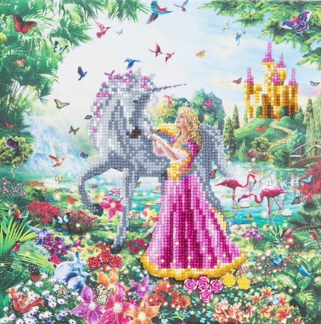Craft Buddy CAK-AC1 Framed Crystal Art Holzrahmen The Princess & The Unicorn