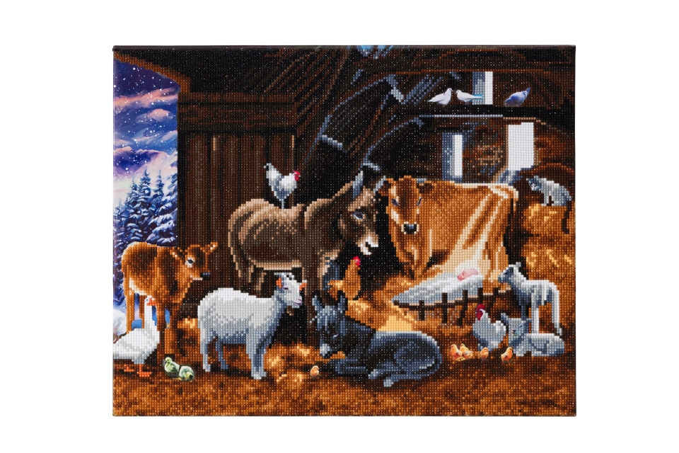 Craft Buddy CAK-A80 Framed Crystal Art Holzrahmen Nativity Farm