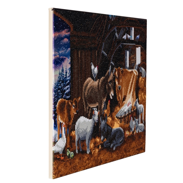 Craft Buddy CAK-A80 Framed Crystal Art Holzrahmen Nativity Farm