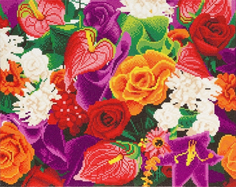 Craft Buddy CAK-A88 Framed Crystal Art Holzrahmen Colourful Flowers