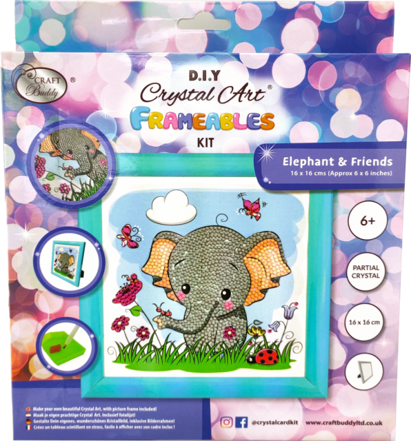 Craft Buddy CAFBL-3 Framed Crystal Art Rahmen 16 x 16 Elephant