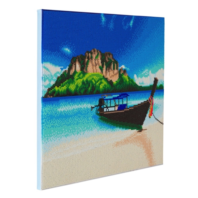 Craft Buddy CAK-A95L Framed Crystal Art Holzrahmen Tropical Beach Boat