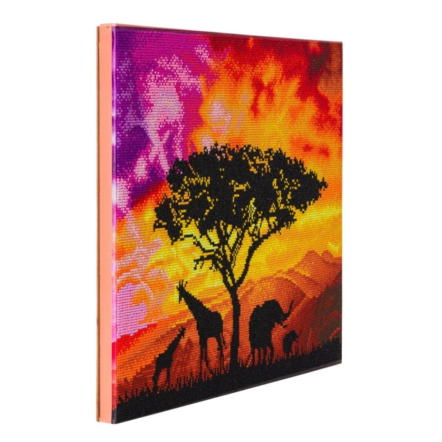 Craft Buddy CAK-XLED16 Framed LED Crystal Art Holzrahmen Savannah Lights