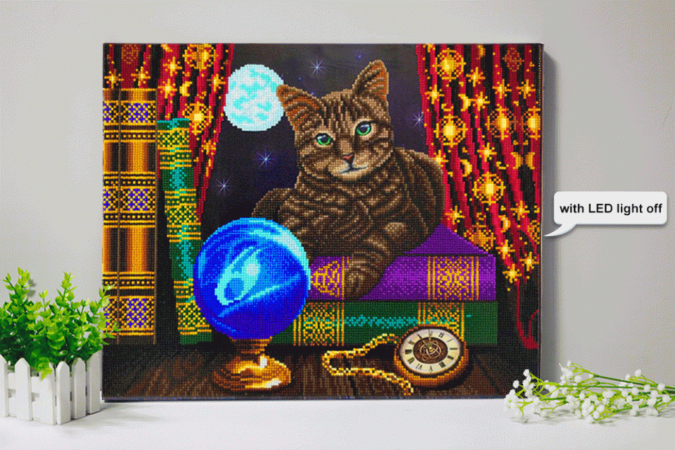 Craft Buddy CAK-XLED17 Framed LED Crystal Art Holzrahmen Fortune Teller
