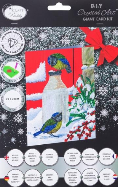 Craft Buddy CCKXL-9 Giant Crystal Art Card 21 x 29 cm Birds Milkshake