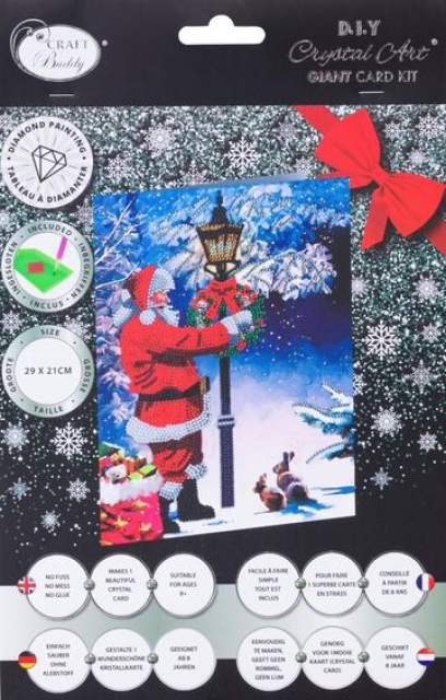Craft Buddy CCKXL-10 Giant Crystal Art Card 21 x 29 cm Santa's Walk