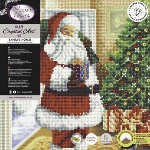 Craft Buddy CAK-A107M Framed Crystal Art Holzrahmen Santa's Here
