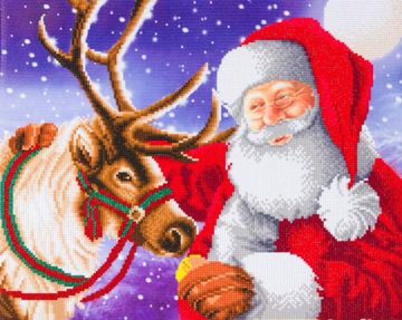 Craft Buddy CAK-A110L Framed Crystal Art Holzrahmen Santa's Best Friends