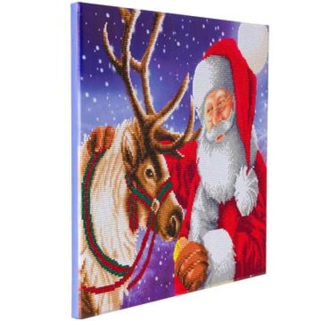 Craft Buddy CAK-A110L Framed Crystal Art Holzrahmen Santa's Best Friends