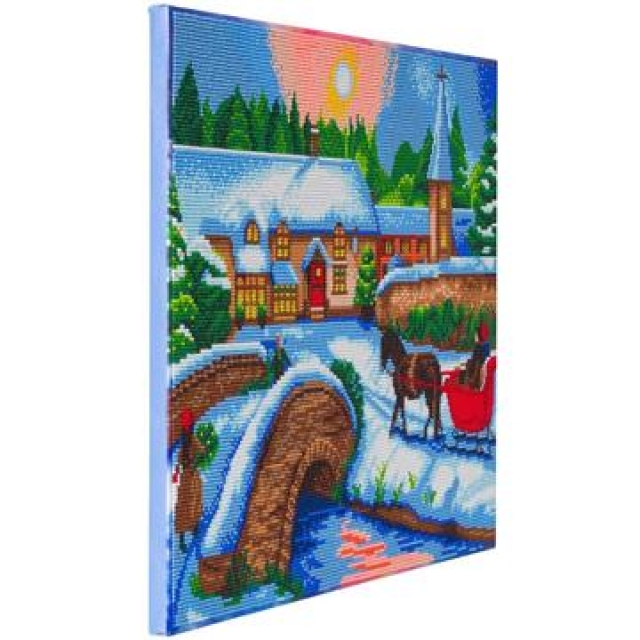 Craft Buddy CAK-A111L Framed Crystal Art Holzrahmen Winter Village