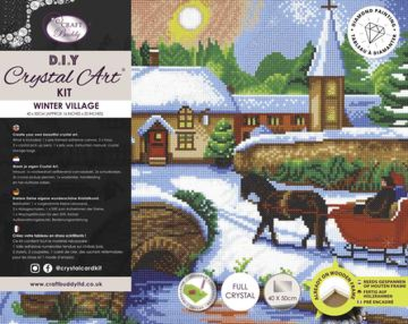 Craft Buddy CAK-A111L Framed Crystal Art Holzrahmen Winter Village