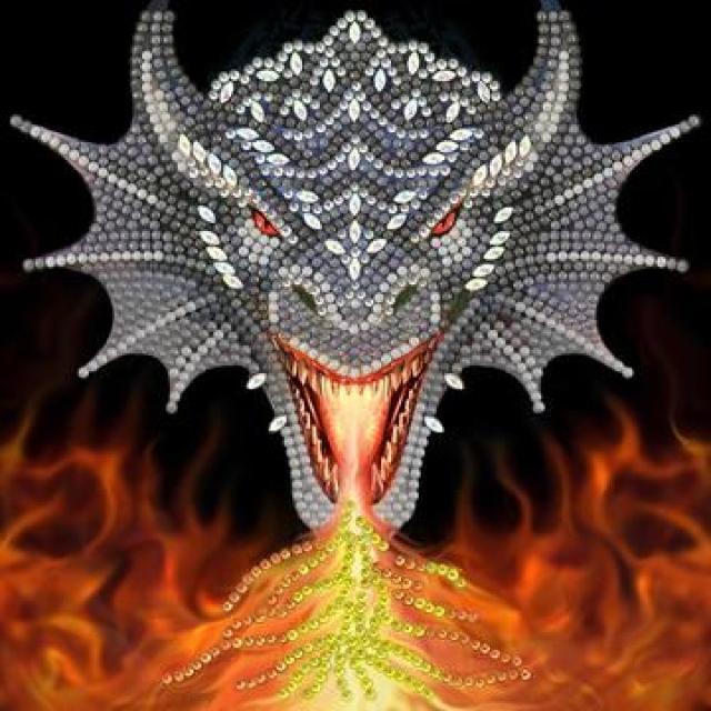 Craft Buddy CCK-A72 Crystal Card Kit ANNE STOKES Dragon Fire Head