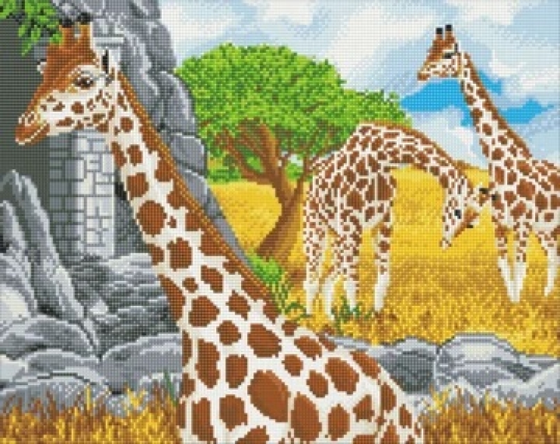 Craft Buddy CAK-A1251L Framed Crystal Art Holzrahmen Grazing Giraffes