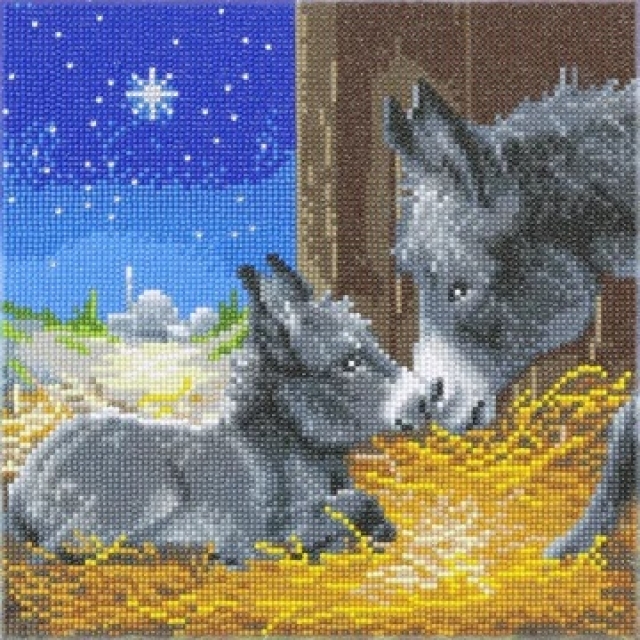 Craft Buddy CAK-A119M Framed Crystal Art Holzrahmen Little Donkey