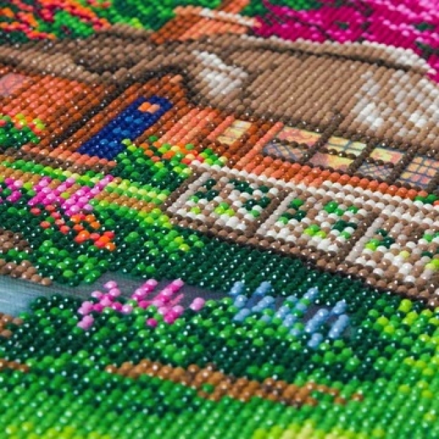 Craft Buddy CAK-TK2M Framed Crystal Art Holzrahmen THOMAS KINKADE Friendship Cottage
