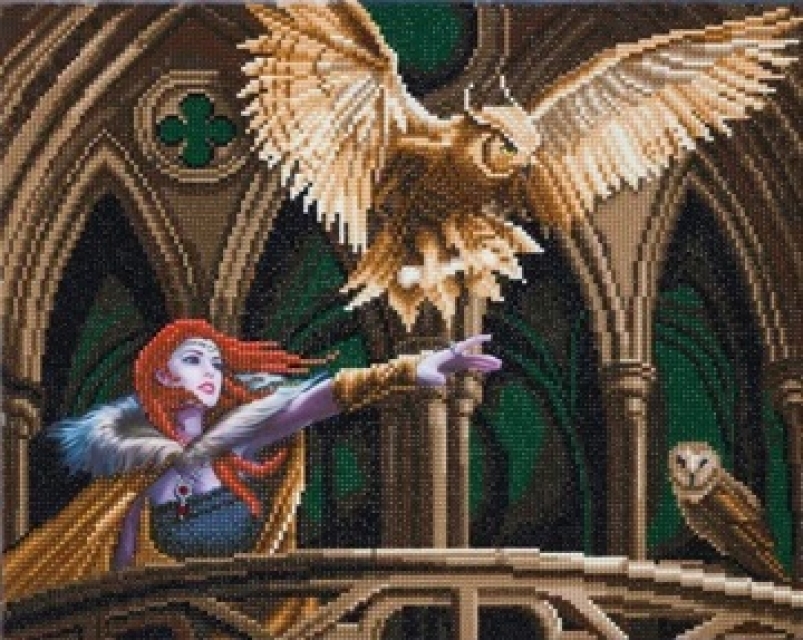 Craft Buddy CAK-AST14 Framed Crystal Art Holzrahmen ANNE STOKES Owl Messenger