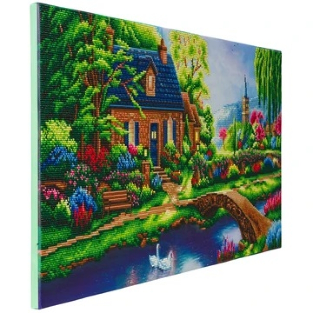 Craft Buddy CAK-TK7XL Framed Crystal Art Holzrahmen THOMAS KINKADE Stoney Creek Cottage