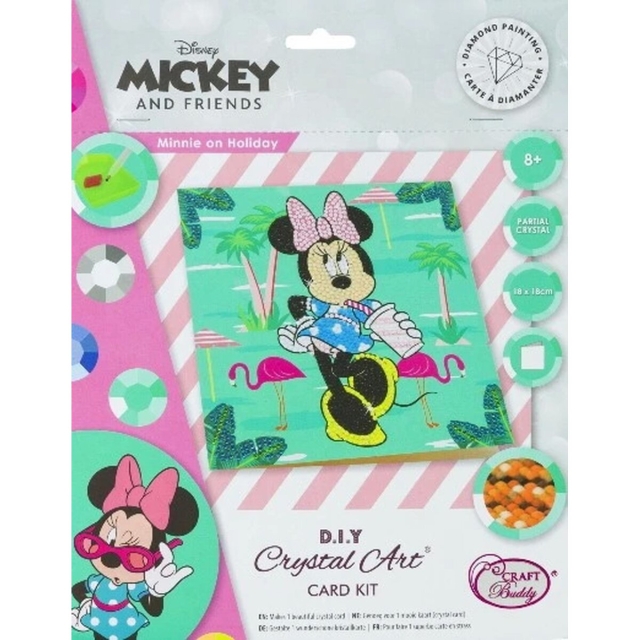 Craft Buddy CCK-DNY807 Crystal Card Kit Disney Minnie on Holiday