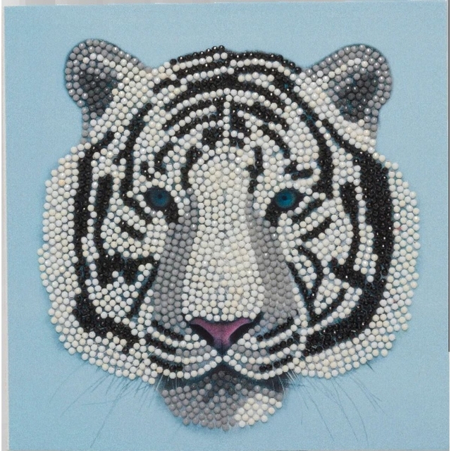 Craft Buddy CCK-A77 Crystal Card Kit White Tiger Head