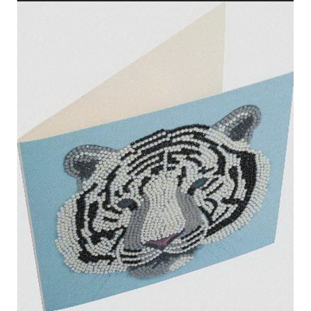 Craft Buddy CCK-A77 Crystal Card Kit White Tiger Head