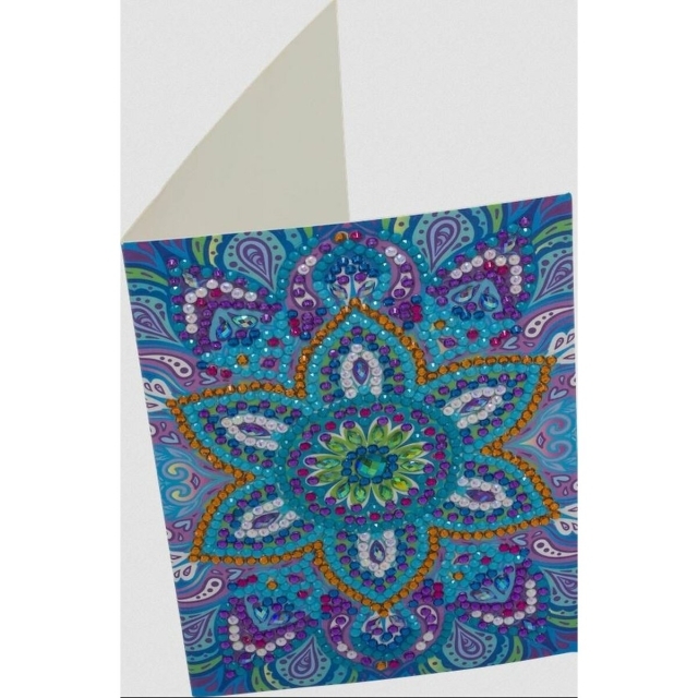 Craft Buddy CCK-10x15B3 Crystal Card Kit Blue Mandala