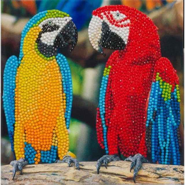 Craft Buddy CCK-A76 Crystal Card Kit Parrot Friends