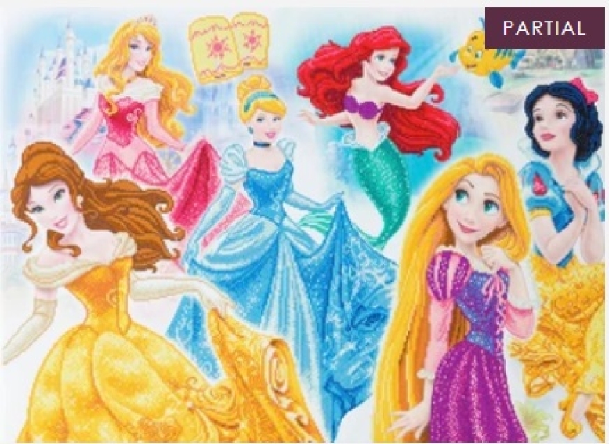 Craft Buddy CAK-DNY708XL Framed Crystal Art Holzrahmen Disney Princess Medley