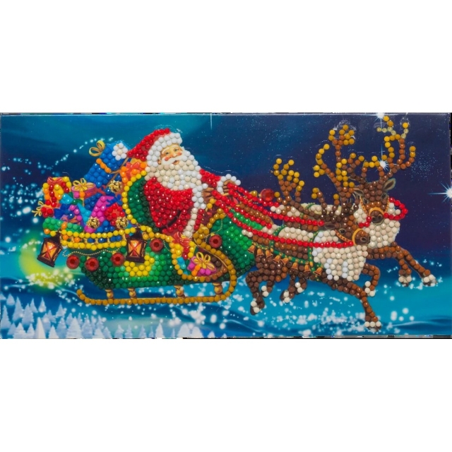 Craft Buddy CCK-11x22C7 Crystal Card Kit Santa's Sleigh