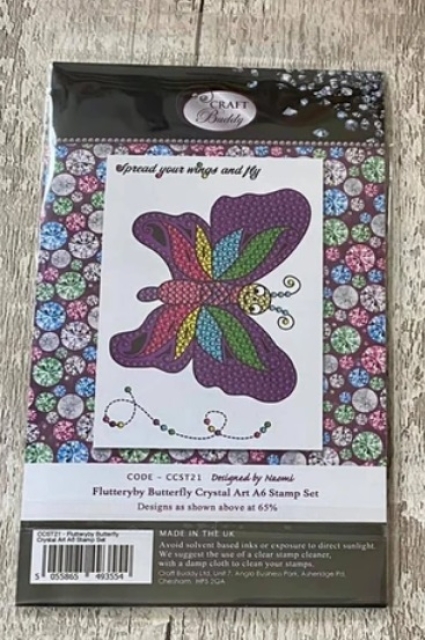 Crystal Art A6 Stamps Kristallkunst Stempel Flutterby Butterfly