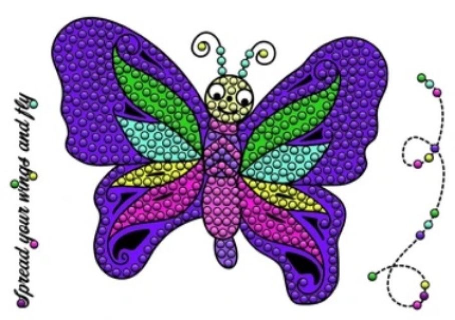 Crystal Art A6 Stamps Kristallkunst Stempel Flutterby Butterfly