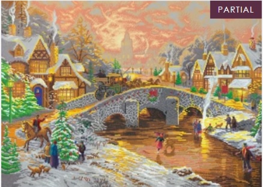Craft Buddy CAK-TK9XL Framed Crystal Art Holzrahmen Thomas Kinkade Spirit of Christmas