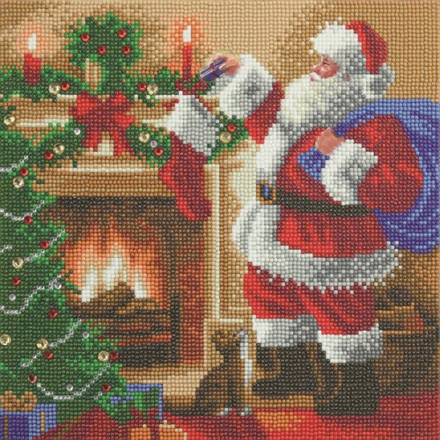Craft Buddy CAK-A140M Framed Crystal Art Holzrahmen Santa's Stocking