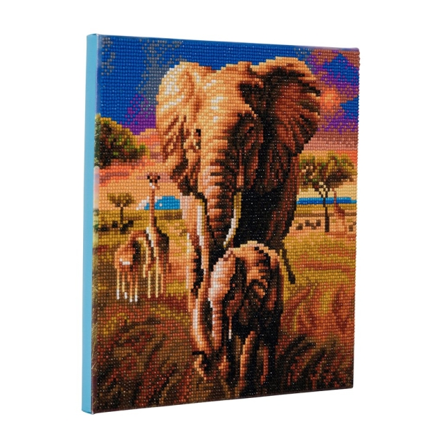 Craft Buddy CAK-A68M Framed Crystal Art Holzrahmen Elephant of The Savannah