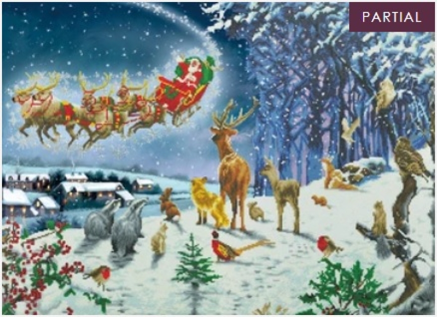 Craft Buddy CAK-A134XL Framed Crystal Art Holzrahmen Santa's Forest Flight