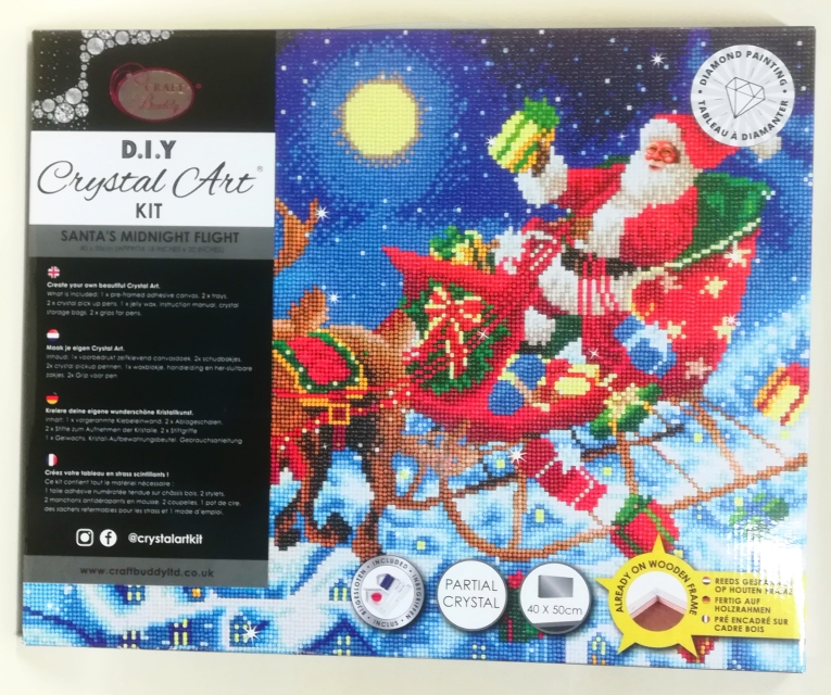 Craft Buddy CAK-A132L Framed Crystal Art Holzrahmen Midnight Flight