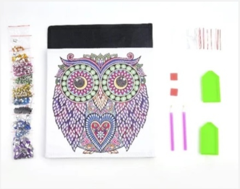 Craft Buddy Crystal Art Folding Storage Box Owl