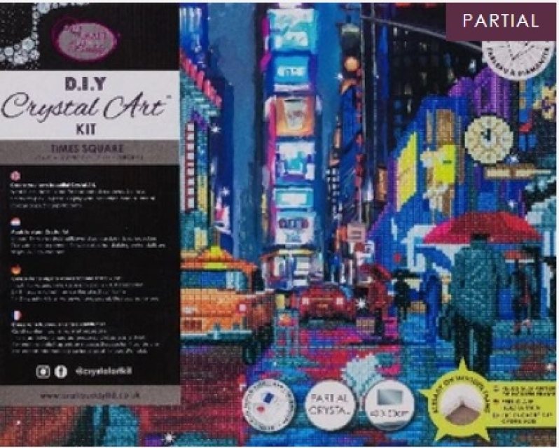 Craft Buddy CAK-A156L Framed Crystal Art Holzrahmen Times Square