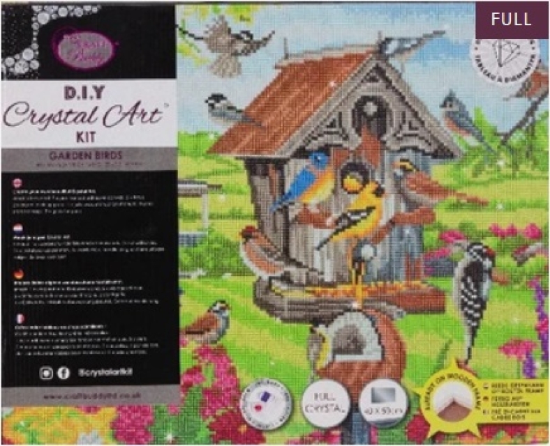 Craft Buddy CAK-A158L Framed Crystal Art Holzrahmen Garden Birds