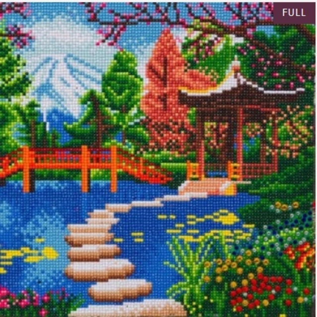 Craft Buddy CAK-A147M Framed Crystal Art Holzrahmen Gardens of Fuji