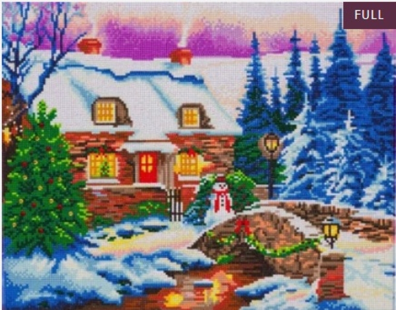 Craft Buddy CAK-A141L Framed Crystal Art Holzrahmen Christmas by the River
